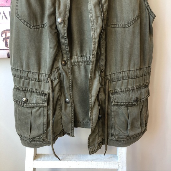 Max Jeans Military Green Utility Vest Tencel Women's Size XS Granolacore - Picture 3 of 8